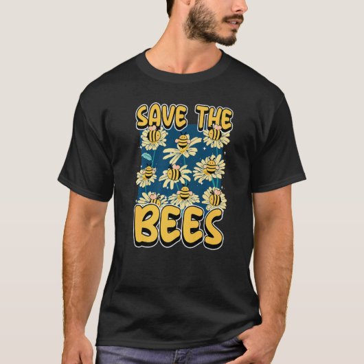 Save the bees Beekeeper cute honey bee costume whi T-shirt (Voorkant)