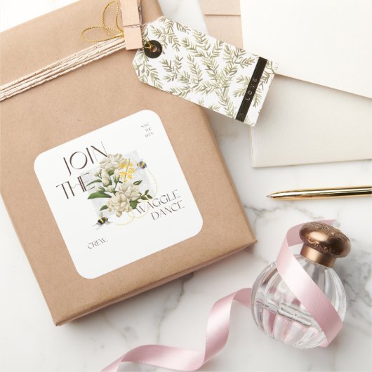 Save the Bees Crew Botanisch voor mindfulness lief Vierkante Sticker (Geschenken)