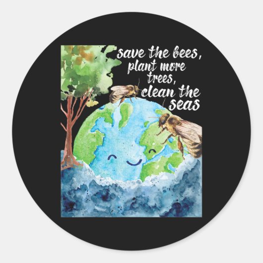 Save the Bees - Dag van de bescherming van het mil Ronde Sticker (Voorkant)