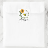Save The Bees Earth Day Vierkante Sticker (Tas)