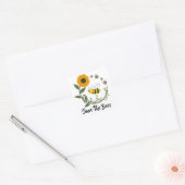 Save The Bees Earth Day Vierkante Sticker (Envelop)