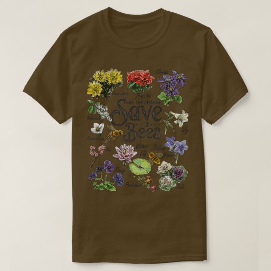 Save The Bees Flowers Honey Bee Decline Clipart  T-shirt (Design voorkant)