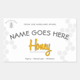 'Save The Bees' Honey Jar Custom Label