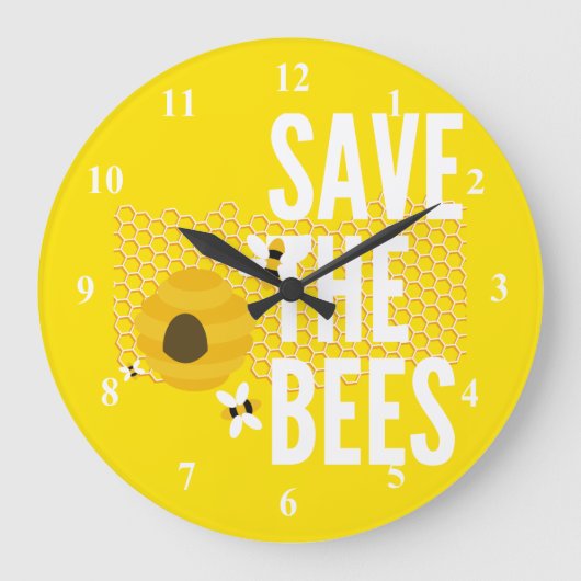 SAve The Bees HONEYCOMB Honey POT Grote Klok (Voorkant)