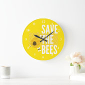 SAve The Bees HONEYCOMB Honey POT Grote Klok (Huis)