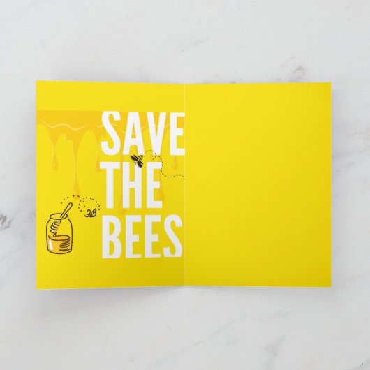 SAve The Bees HONEYCOMB Honey POT Kaart (Binnen)