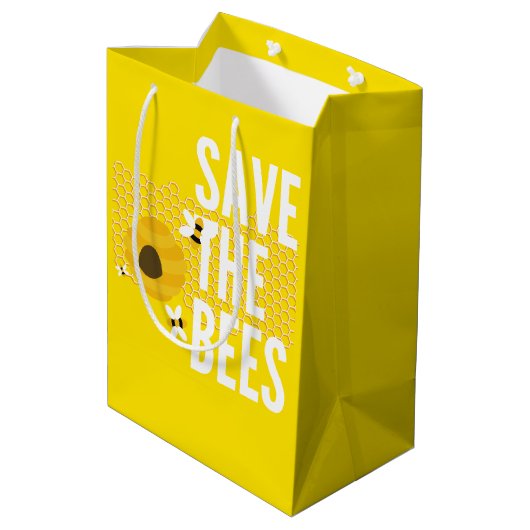 SAve The Bees HONEYCOMB Honey POT Medium Cadeauzakje (Achterkant Gekanteld)