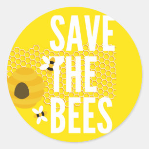 SAve The Bees HONEYCOMB Honey POT Ronde Sticker