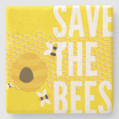 SAve The Bees HONEYCOMB Honey POT Stenen Onderzetter (Voorkant)