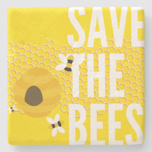 SAve The Bees HONEYCOMB Honey POT Stenen Onderzetter