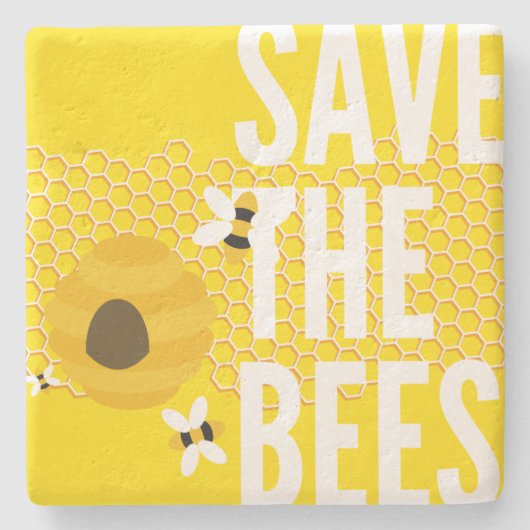 SAve The Bees HONEYCOMB Honey POT Stenen Onderzetter (Voorkant)