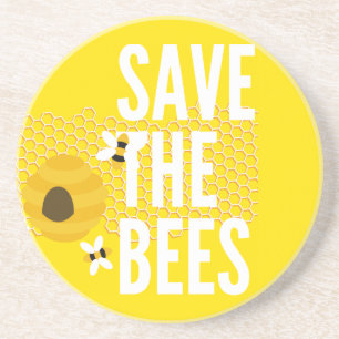 SAve The Bees HONEYCOMB Honey POT Zandsteen Onderzetter