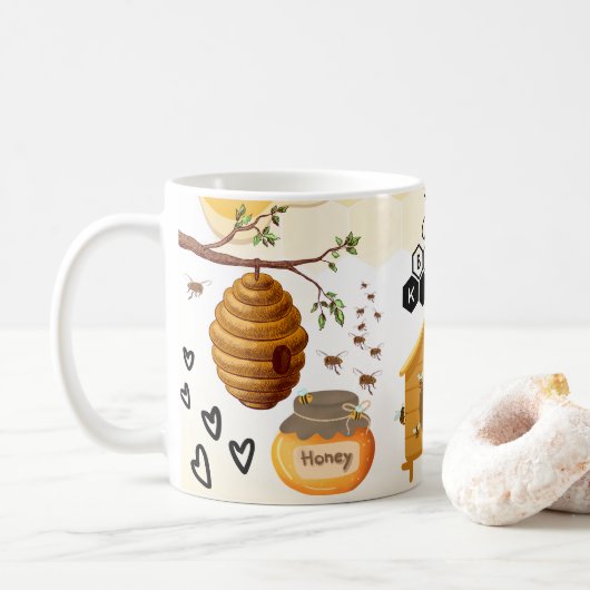 Save the Bees Inspirational Bee Honey Lover Gift  Koffiemok (Met donut)