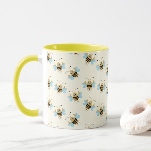 Save the Bees Inspirational Bee Honey Lover Gift  Mok (Met donut)
