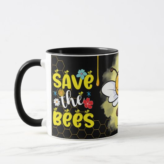 Save the Bees Inspirational Bee Honey Lover Gift  Mok (Links)