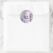 Save the Bees Lavendel Flowers Waterverf Ronde Sticker (Tas)