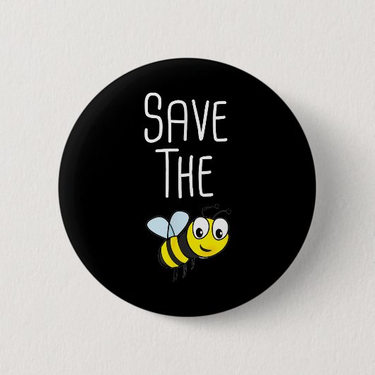 Save the Bees - Milieubescherming Beeke Ronde Button 5,7 Cm (Voorkant)