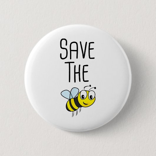 Save the Bees - Milieubescherming Beeke Ronde Button 5,7 Cm (Voorkant)