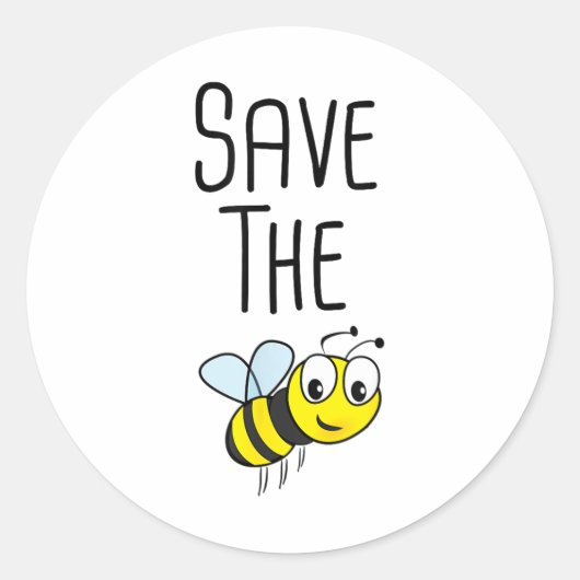 Save the Bees - Milieubescherming Beeke Ronde Sticker (Voorkant)