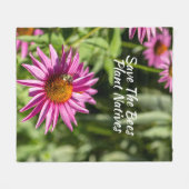 Save The Bees Plant Natives Floral Fleece Deken (Voorkant (Horizontaal))