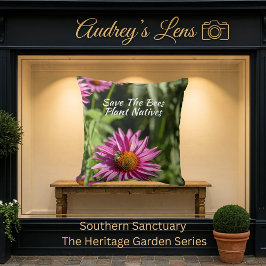 Save The Bees Plant Natives Floral Kussen