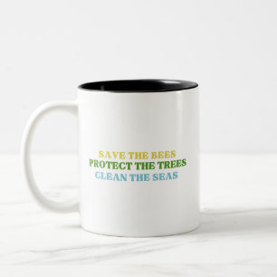 Save the Bees posters Save the Bee posters Bees Po Tweekleurige Koffiemok