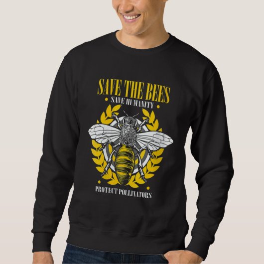 Save the Bees Protect Pollinators Nature Honey Bee Trui (Voorkant)