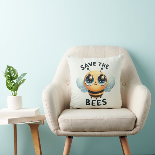 Save the Bees - Schattig Bijenkussen Kussen (Stoel)