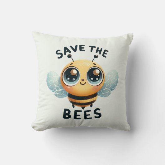 Save the Bees - Schattig Bijenkussen Kussen (Voorkant)
