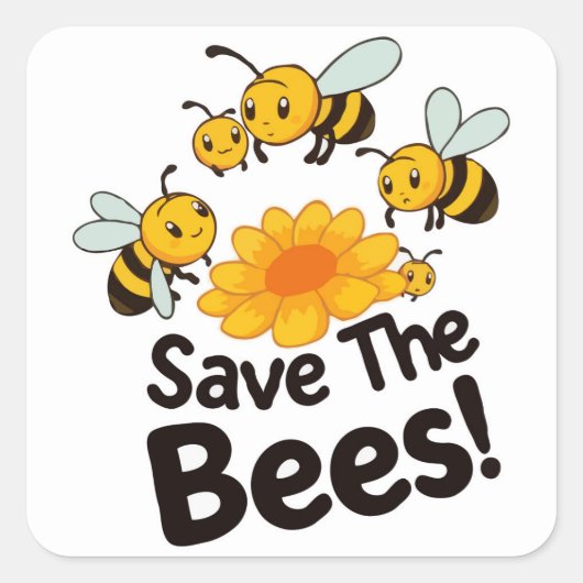 Save the Bees Sticker - Bijenbescherming (Voorkant)