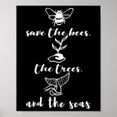 Save the Bees Trees and Zeeen Environmental Day Ea Poster (Voorkant)