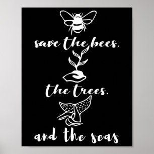 Save the Bees Trees and Zeeen Environmental Day Ea Poster