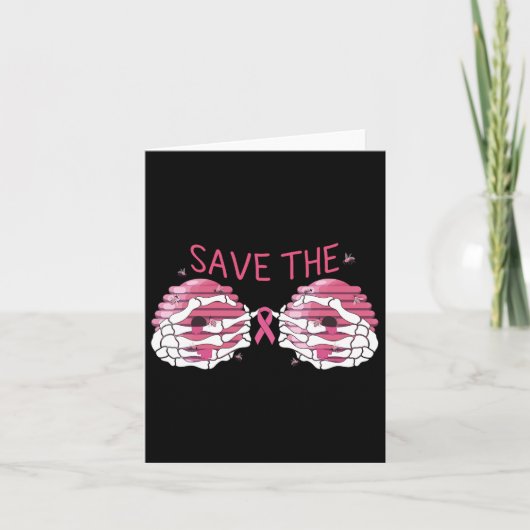 Save the Boo Bees Borstkanker Halloween Vrouwen Kaart (Voorkant)