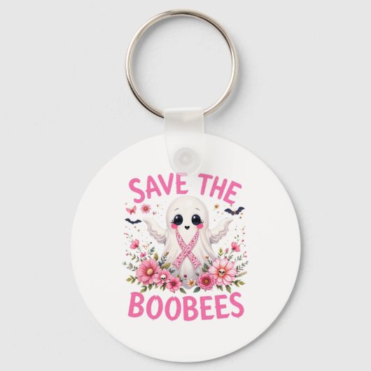 Save the Boo Bees Borstkanker Halloween Vrouwen Sleutelhanger (Voorkant)