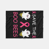 Save The Boo Bees Halloween Leuke Borstkanker Awar Fleece Deken (Voorkant (Horizontaal))