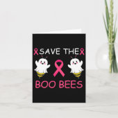 Save The Boo Bees Halloween Leuke Borstkanker Awar Kaart (Voorkant)