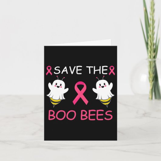 Save The Boo Bees Halloween Leuke Borstkanker Awar Kaart (Voorkant)