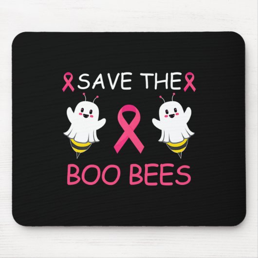 Save The Boo Bees Halloween Leuke Borstkanker Awar Muismat (Voorkant)