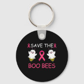 Save The Boo Bees Halloween Leuke Borstkanker Awar Sleutelhanger (Voorkant)