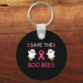 Save The Boo Bees Halloween Leuke Borstkanker Awar Sleutelhanger (Voorkant)
