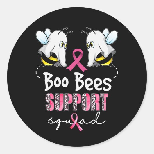 Save the Boo Bees Support Squad Borstkanker Award Ronde Sticker (Voorkant)