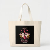Save The Boo Bijen Borstkanker Vrouwen Halloween Grote Tote Bag (Voorkant)