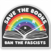 Save the Books - Verbied de fascisten tegen censuu Sticker (Voorkant)