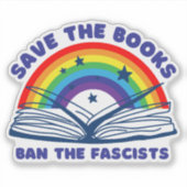 Save the Books - Verbied de fascisten tegen censuu Sticker (Voorkant)