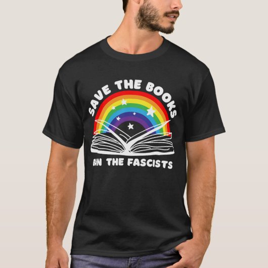 Save the Books - Verbied de fascisten tegen censuu T-shirt (Voorkant)