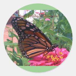 Save the Butterflies Verjaardag Stickers