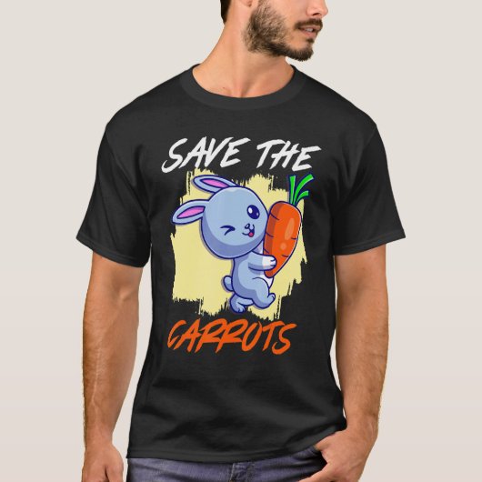 Save The Carrot Save The Bunnies Vegetable Carrots T-shirt (Voorkant)