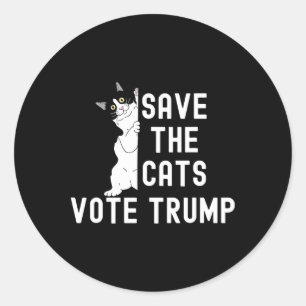 Save the Cats stemmen op Trump's grappige politiek Ronde Sticker