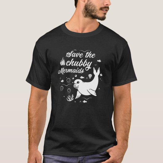 Save The Chubby Mermaids Funny Love Manatee Shirt (Voorkant)
