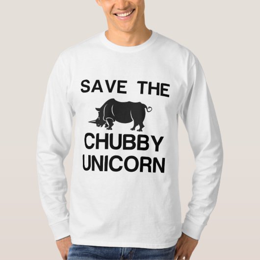 SAVE THE CHUBBY UNICORN RHINO T-SHIRT (Voorkant)